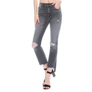MOTHER SUPERIOR The Insider Crop Step Chew Crop Jeans in Pedal to Metal Size 25
